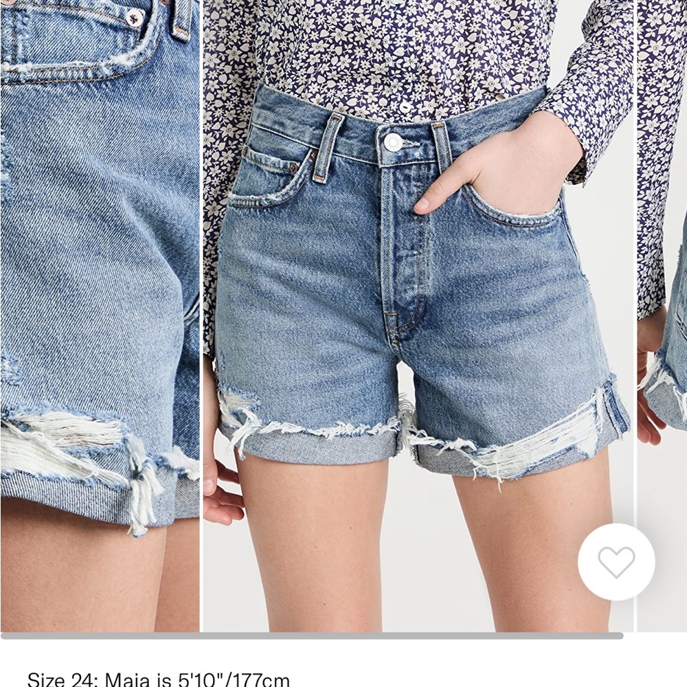AGOLDE Parker Long Vintage Shorts With Cuff  in Heat Wave, EUC